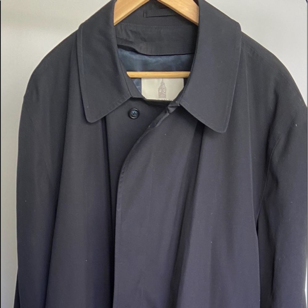 London fog-Mens black trench coat